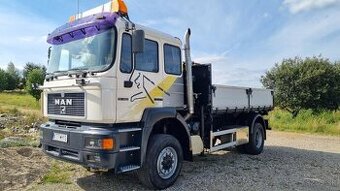 Man F2000 4x4 Kipper 19 403 kran Hiab 3stronny sklapac