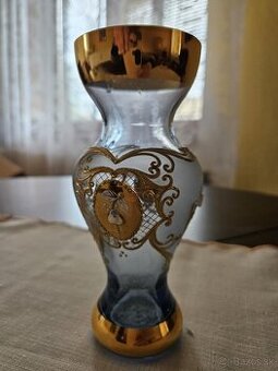 Váza z borského skla - modrá