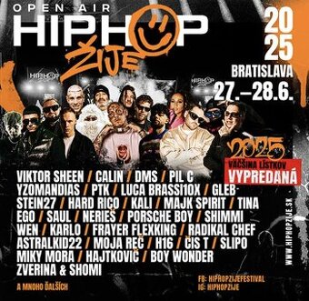 Predám vstupenky na hip hop zije Bratislava