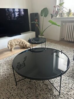 Elegantná čierna sada konferenčných stolíkov – moderný dizaj