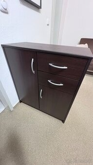 Komoda - tmavohnedá, 74x35x85,7