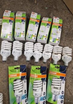 Úsporné žiarivky Osram a iné E27.
