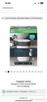 TOMMEE TIPPEE Sangenic Twist & Click White koš na plienky