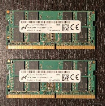 32GB KIT (2x16GB) DDR4 2666MHz SO-DIMM – Samsung / Micron