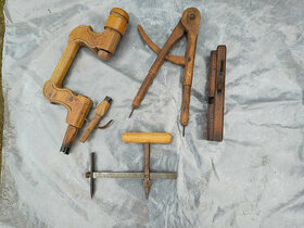 drevená vrtačka,kružidlo,hoblík,rejsek,sekera,nebožiec - 1