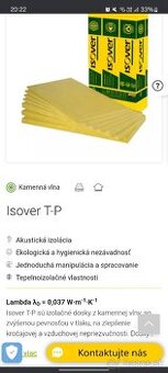 Isover T-P,  izolačné dosky tepelná a kročajová izolácia