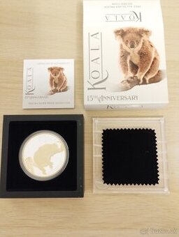 Predám striebornú mincu 3 oz Koala 2022 pozlátená limitovaná
