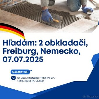 Hľadáme: 2 obkladači, Freiburg, 01.07.2025