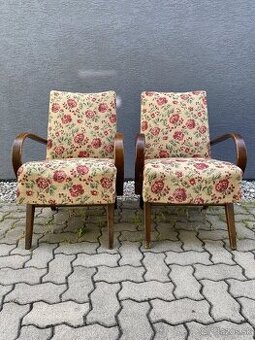 Retro kreslá Halabala štýl – pevné, pôvodný stav (2 ks)