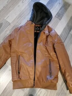 Kožená pánska bunda zateplena