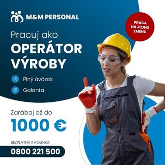Operátor výroby - 1 zmena