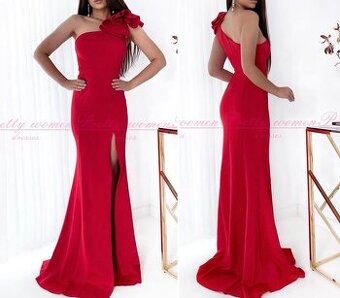 Cyklamenovoružové spoločenské šaty 34/XS