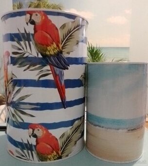 Set 2 plechových pokladničiek