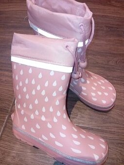 Dievčenské zateplené Tchibo gumáky- veľkosť 30/31