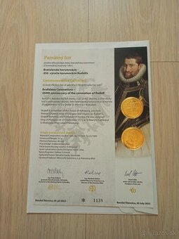 Pamätný list k 100€ zlatej minci