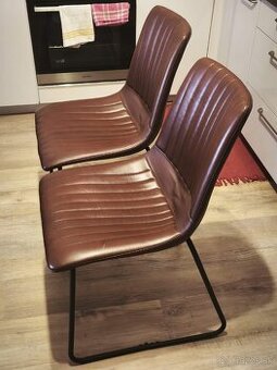 6 stoličiek vintage vegan koženka hnedé