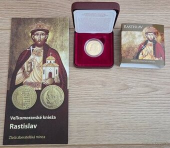 Zlatá zberateľská minca 100 € Knieza Rastislav 2014