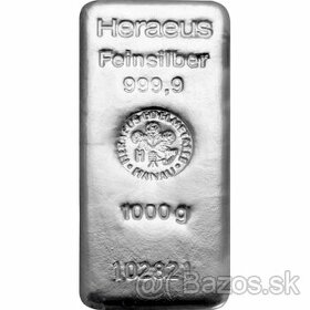 1000g Argor Heraeus / Heraeus Investičná strieborná tehličk
