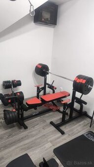 Domáce fitko – činky, lavica, tyče, stroje - Fitnes výbava