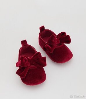 Velúrové balerínky s mašľou