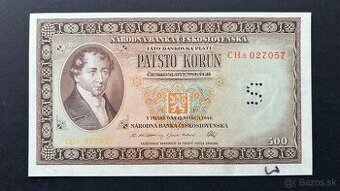 Bankovky 2.ČSR 500 Kčs 1946 séria CHa