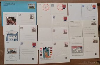 Známky - Súbor 10.ks poštových lístkov a aerogram..