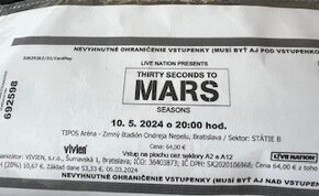 Vstupenky - 30 seconds to Mars