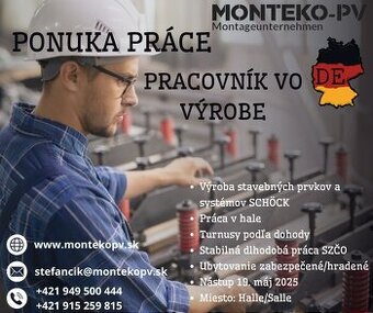 Pracovník vo výrobe SCHÖCK