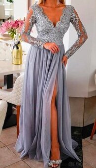 Strieborné spoločenské šaty XS M XL