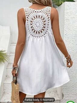 Dámske šaty biele nové XL s háčkovaním