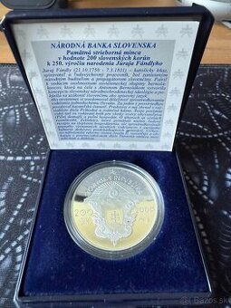 Strieborná minca 200Sk Proof - Juraj Fandly