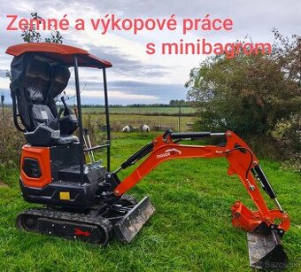 Práca s minibagrom
