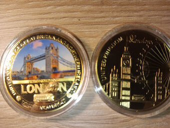 pozlatene LONDON pamatne mince