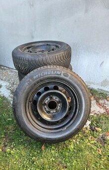 Plechy 5x120 R15 +zimne pneu Michelin 195/65 R15