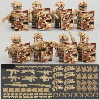 8 ks sada pustnych vojakou so stitmi