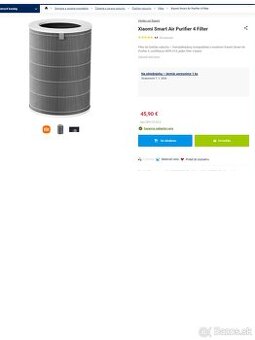 Predám nový filter Xiaomi Smart Air Purifier 4 – originál