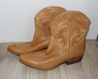 NOVÉ talianske cowboy čižmičky pravá koža veľk.41-41