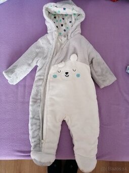 Teply overal, velkost 62, tmavo sivy darujem