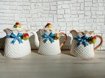 Trojsúprava s motívom ovocia na čaj