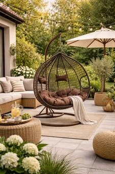 Záhradné hojdacie kreslo pre dve osoby BALI