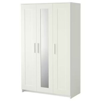 Biela skriňa Brimnes / Ikea - so zrkadlom trojdverová