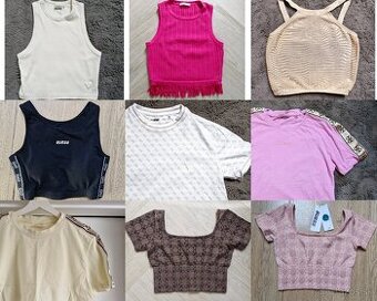 NOVE Guess, Marciano tricko, crop top XS -M