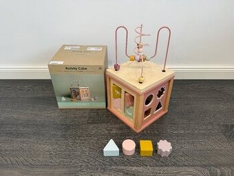 LITTLE DUTCH - Motorická kocka s aktivitami Pink Flowers