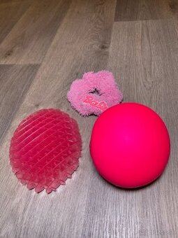 Detský darčekový set – hračky a gumička Barbie, ružový