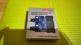 Akasa 1‑to‑4 USB 2.0 Splitter Hub Cable
