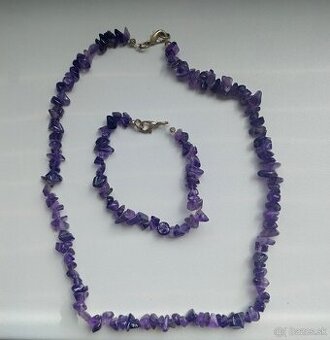Náhrdelník a náramok Ametyst