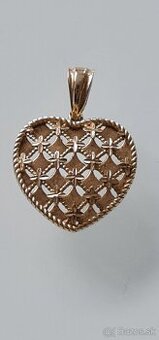 Zlatý prívesok srdce 14k