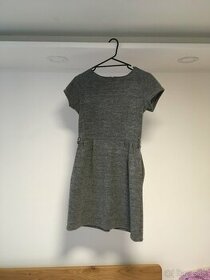 Sivé šaty s krátkym rukávom - 1