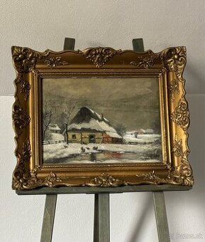 Obraz .       Zimná krajina .