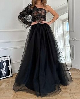 Čiernobéžové šaty 34/XS